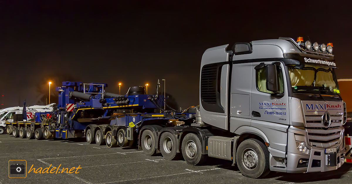 some heavy transport Mercedes-Benz Actros SLT in Port Bremerhaven