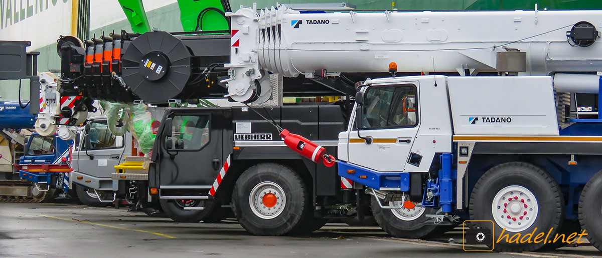 new cranes at the parking lot in Port Bremerhaven