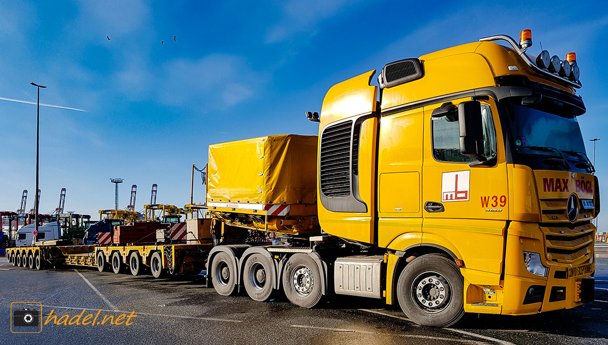 unloaded heavy transport trucks in the sun