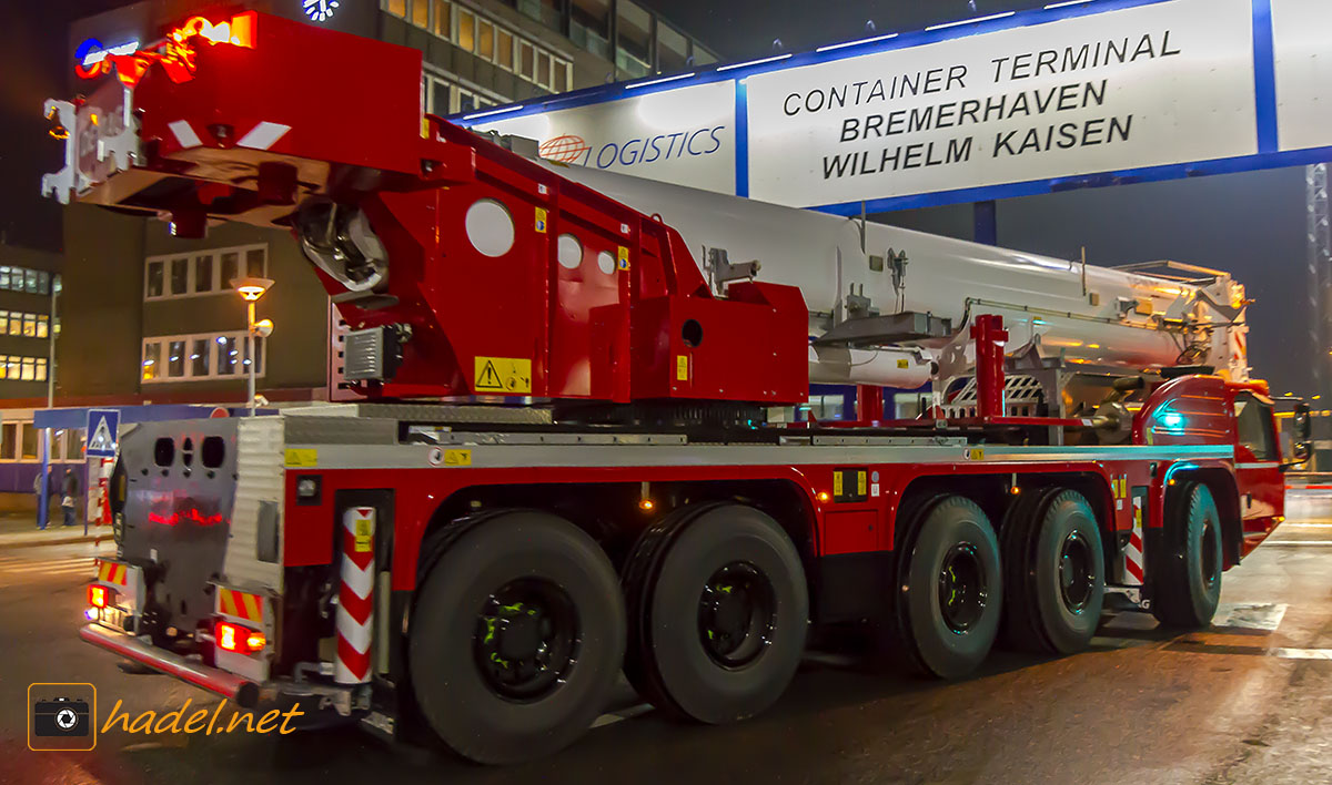 new Demag AC 160-5 checking in at Port Bremerhaven