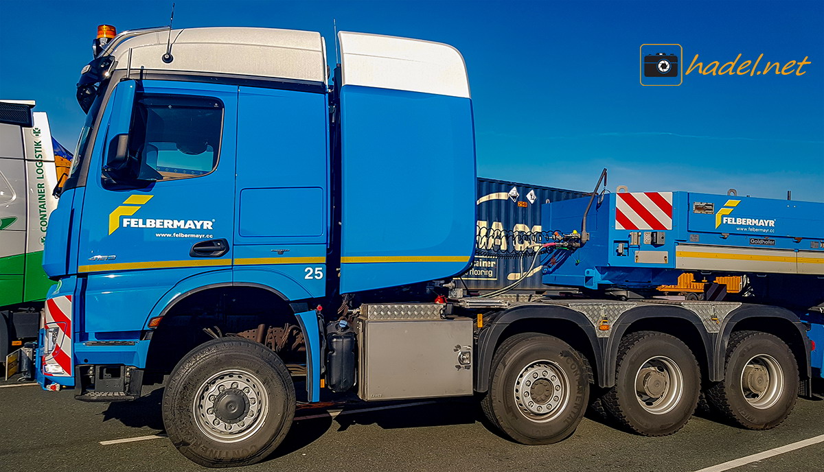 brandnew Mercedes-Benz Arocs SLT 4163 from Felbermayr at the first trip!